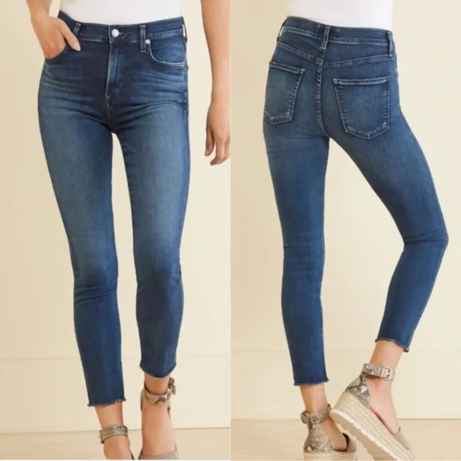 Agolde Sophie High Rise Raw Hem Crop Skinny Denim Jean, Size 28 (B1)